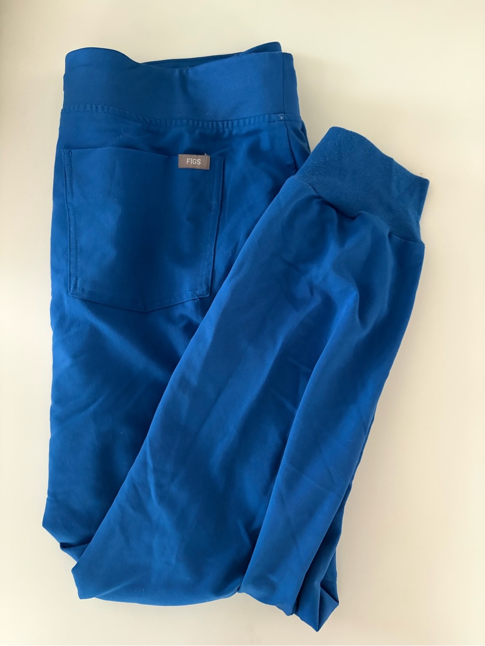 Figs Women’s Royal Blue Cargo Jogger with Light Blue Drawstrings - Picture 4 of 6